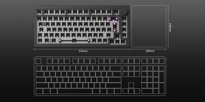 M1W V3 Dark Night DIY Kit ISO 75% Layout Aluminum with Knob